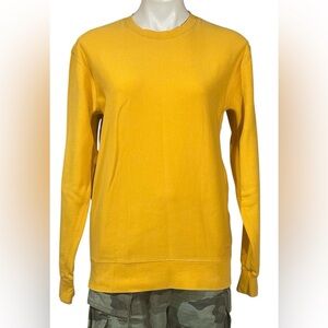 Baits men’s mustard yellow French terry premium fleece brandy crew.Size S.